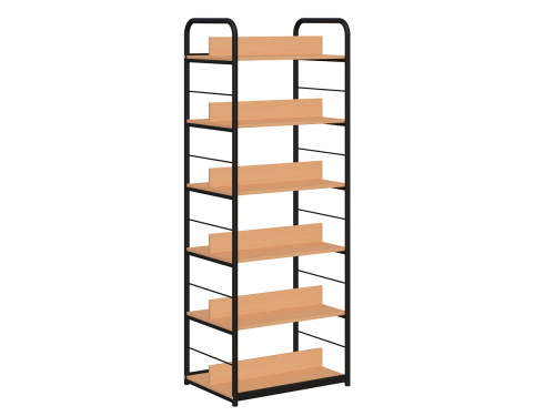 Regał biblioteczny B 2stronny rama metalowa czarny_buk.png