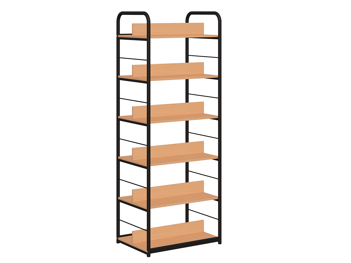 Regał biblioteczny B dwustronny rama metalowa - zdjęcie 2